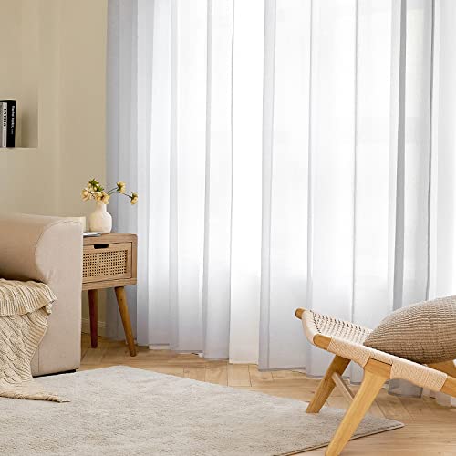 EMEMA 1er Set Sheer Voile Vorhang mit Ösen Transparente Gardine aus Voile Polyester Ösenschal Transparent Wohnzimmer Luftig Dekoschal für Schlafzimmer 228 X 228 cm Grau von EMEMA