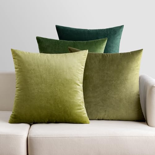 EMEMA 4er Set Samt Kissenbezug Kissenhülle Kopfkissenbezug Dekorative Dekokissen Couchkissen 40x40 cm Deko Bezug Sofakissenbezug für Wohnzimmer Schlafzimmer Büro Salbeigrün Serie EMEMA 4er Set Samt Kissenbezug Kissenhülle Kopfkissenbezug Dekorative Dekokissen Couchkissen 40x40 cm Deko Bezug Sofakissenbezug für Wohnzimmer Schlafzimmer Büro Salbeigrün Serie von EMEMA