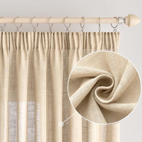 EMEMA Gardinen Vorhänge Leinenvorhang mit Kräuselband Voile Vorhang Leinenoptik Modern Halbtransparent für Wohnzimmer Dekoschal Küchengardinen Schlaufenschal Schlafzimmer Beige 140 x 280 cm EMEMA Gardinen Vorhänge Leinenvorhang mit Kräuselband Voile Vorhang Leinenoptik Modern Halbtransparent für Wohnzimmer Dekoschal Küchengardinen Schlaufenschal Schlafzimmer Beige 140 x 280 cm von EMEMA