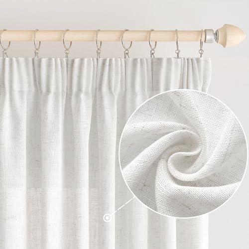 EMEMA Gardinen Vorhänge Leinenvorhang mit Kräuselband Voile Vorhang Leinenoptik Modern Halbtransparent für Wohnzimmer Dekoschal Küchengardinen Schlaufenschal Schlafzimmer Reines Weiß 140 x 245 cm EMEMA Gardinen Vorhänge Leinenvorhang mit Kräuselband Voile Vorhang Leinenoptik Modern Halbtransparent für Wohnzimmer Dekoschal Küchengardinen Schlaufenschal Schlafzimmer Reines Weiß 140 x 245 cm von EMEMA