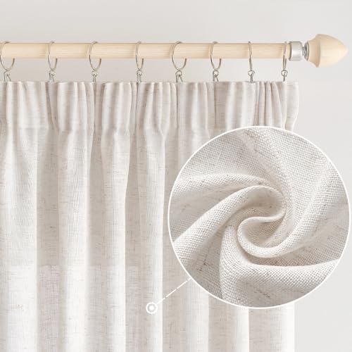 EMEMA Gardinen Vorhänge Leinenvorhang mit Kräuselband Voile Vorhang Leinenoptik Modern Halbtransparent für Wohnzimmer Dekoschal Küchengardinen Schlaufenschal Schlafzimmer Weiß 140 x 260 cm EMEMA Gardinen Vorhänge Leinenvorhang mit Kräuselband Voile Vorhang Leinenoptik Modern Halbtransparent für Wohnzimmer Dekoschal Küchengardinen Schlaufenschal Schlafzimmer Weiß 140 x 260 cm von EMEMA