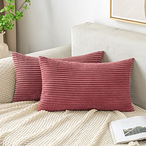 EMEMA Kissenbezug Kordsamt Zierkissenbezug Dekokissen Sofakissen 30x50 cm Kord Kissenhülle Dekorative Weiche Zierkissenbezüge Kissen für Sofa Sessel Zuhause Schlafzimmer Marmelade von EMEMA