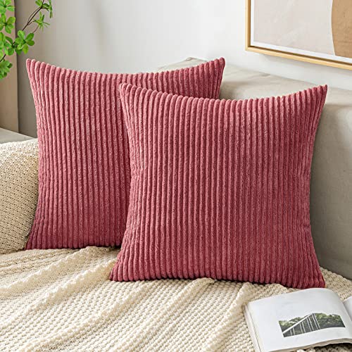 EMEMA Kissenbezug Kordsamt Zierkissenbezug Dekokissen Sofakissen 40x40 cm Kord Kissenhülle Dekorative Weiche Zierkissenbezüge Kissen für Sofa Sessel Zuhause Schlafzimmer Marmelade von EMEMA