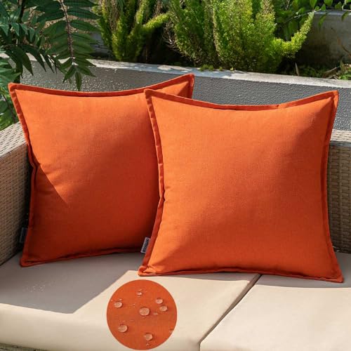 EMEMA Outdoor Kissen Wetterfest Kissenbezug Wasserfest Sofakissen Wasserdicht Dekokissen 40x40 cm Kissenbezüge Dekorativ Kissen Kissenhülle aus Polyster 2er Set für Garten Sofa Wohnzimmer Bett Orange EMEMA Outdoor Kissen Wetterfest Kissenbezug Wasserfest Sofakissen Wasserdicht Dekokissen 40x40 cm Kissenbezüge Dekorativ Kissen Kissenhülle aus Polyster 2er Set für Garten Sofa Wohnzimmer Bett Orange von EMEMA