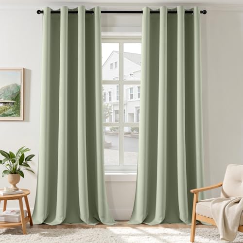 EMEMA Vorhänge Salbei Grün Blickdicht mit Ösen 260 CM Lang Weiche Verdunklungsvorhänge von Räumen 2er Set Abdunkelnde Vorhänge für Wohnzimmer Schlafzimmer Blickdichte Ösenvorhänge Jeder H260 x B140 CM EMEMA Vorhänge Salbei Grün Blickdicht mit Ösen 260 CM Lang Weiche Verdunklungsvorhänge von Räumen 2er Set Abdunkelnde Vorhänge für Wohnzimmer Schlafzimmer Blickdichte Ösenvorhänge Jeder H260 x B140 CM von EMEMA