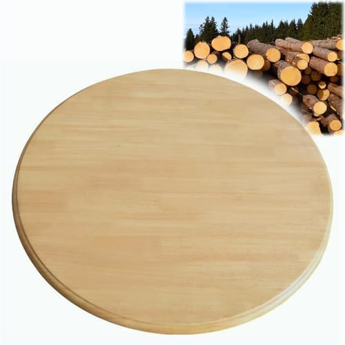 EMENAR 80cm Drehbares Servierplatte Aus Massivem Holz, Holz Lazy Susan Drehteller, Esstisch Drehtisch Drehbar Servierteller Mit Sockel Für Zuhause, Küche, Hotel, Restaurant (Color : Log, Size : 90cm von EMENAR