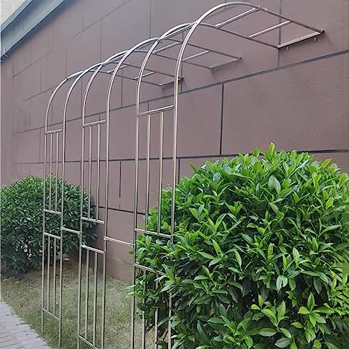 EMENAR Schwer Halbrosenbogen Pergola 240cm Edelrost Wandbogen Rosenrankhilfe Wetterfeste Bogen Spalier Rosenspalier Gartenbogen Stabil (Size : 1.2x2.4m/3.9x7.8ft) von EMENAR