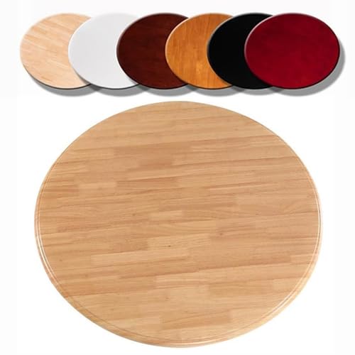 EMENKD 100cm Großer Lazy Susan Drehteller Aus Holz Für Esstisch, Serviertablett Für Küchentisch, Drehteller Für Zuhause, Glatt Drehbares Servierbrett Mit Sockel(Log,100cm/40) von EMENKD