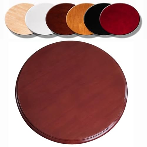 EMENKD 100cm Großer Lazy Susan Drehteller Aus Holz Für Esstisch, Serviertablett Für Küchentisch, Drehteller Für Zuhause, Glatt Drehbares Servierbrett Mit Sockel(Reddish-Brown,80cm/30) von EMENKD
