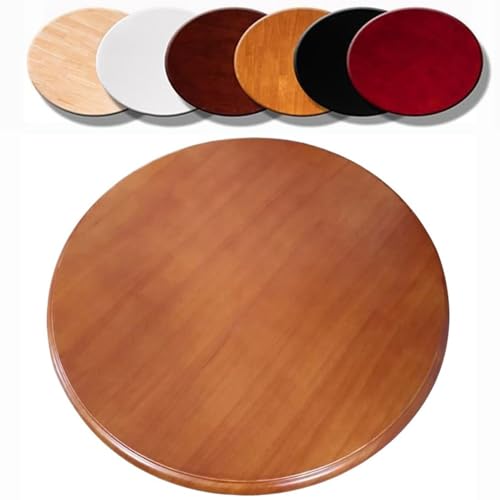 EMENKD 100cm Großer Lazy Susan Drehteller Aus Holz Für Esstisch, Serviertablett Für Küchentisch, Drehteller Für Zuhause, Glatt Drehbares Servierbrett Mit Sockel(Teak,90cm/36) von EMENKD