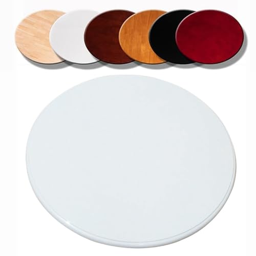 EMENKD 100cm Großer Lazy Susan Drehteller Aus Holz Für Esstisch, Serviertablett Für Küchentisch, Drehteller Für Zuhause, Glatt Drehbares Servierbrett Mit Sockel(White,100cm/40) von EMENKD