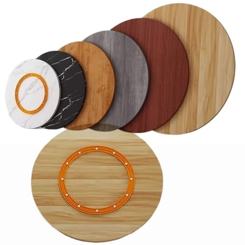 EMENKD 80 100cm Großer Lazy Susan Drehteller Aus Holz, Runder Drehbarer Tischaufsatz, Drehbare Servierplatte Für Esstisch Und Küche(Walnut,80cm/30) von EMENKD