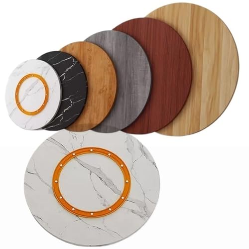 EMENKD 80 100cm Großer Lazy Susan Drehteller Aus Holz, Runder Drehbarer Tischaufsatz, Drehbare Servierplatte Für Esstisch Und Küche(White Stripes,100cm/40) von EMENKD