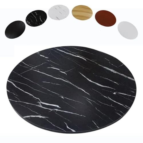 EMENKD Drehteller Aus Holz, Lazy Susan, Robustes, Rustikales, Drehbares Serviertablett, Servierplatte Für Den Esstisch In Der Küche Mit Drehfuß(Black Stripes,60cm/24) von EMENKD