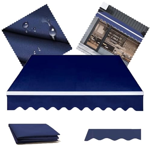 EMENKD Markise Ersatzstoff 200x150cm 400x300cm Ersatzbespannung Aus Polyester Wasserabweisend Sonnenschutz Für Garten, Terrasse, Balkon(16x10ft(485x300cm)) von EMENKD