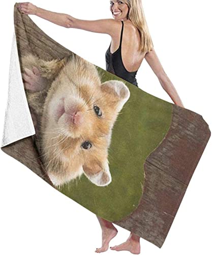 EMENZA Hamster Strandtuch 80 x 160 cm, 3D Tier Microfaser Strandtuch Badetuch Groß, Strandtücher Herren Frauen Badetücher, Strandlaken, Handtuch von EMENZA