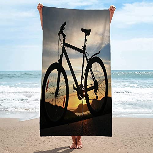 EMENZA Strandtuch Groß 80 x 160 cm Fahrrad, Microfaser Handtücher Badetuch Strandlaken Handtuch Sport, Schnell Trocknen Strandhandtuch Badetücher Herren Frauen Strandtücher Badehandtuch von EMENZA