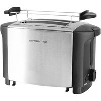 EMERIO TO-108275.1 Toaster mit Brötchenaufsatz Edelstahl, Schwarz von Emerio