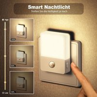 Nachlampe Einsteckbar Bewegungsmelder 3-Stufen-Dimmer Weiß Quadrat 2er Pack Nachlampe Einsteckbar Bewegungsmelder 3-Stufen-Dimmer Weiß Quadrat 2er Pack von EMERITPRO