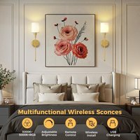 Wandlampe mit Fernbedienung Gläserner Schirm Gebürsteter Kupfer 2er Pack mit Aufladebirne Wandlampe mit Fernbedienung Gläserner Schirm Gebürsteter Kupfer 2er Pack mit Aufladebirne von EMERITPRO