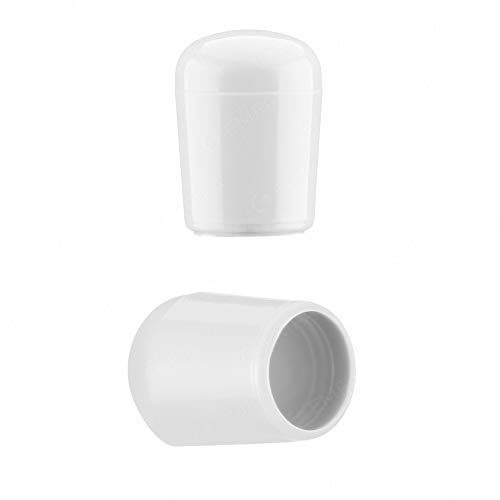 EMFA Kappen für Rundrohre 12 mm Weiß (RAL 9010) 25 Stück Fußkappen Endkappen Kunststof 1,2 cm von EMFA