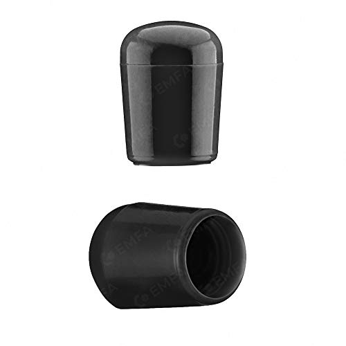 EMFA Kappen für Rundrohre 14 mm Schwarz (RAL 9005) 25 Stück Fußkappen Endkappen Kunststof 1,4 cm von EMFA