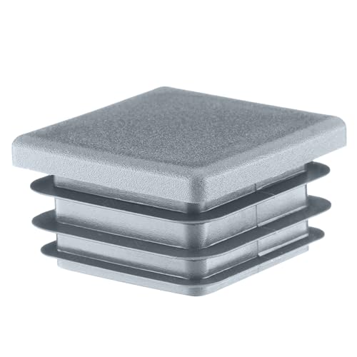 EMFA Lamellenstopfen für Vierkantrohr 18x18 mm Grau 50 Rohrstopfen 18x18 Vierkantrohr Kunststoff vierkant 1,8x1,8 cm Stopfen Abdeckung Rohre Rohrabdeckung für Formrohr Endkappe von EMFA