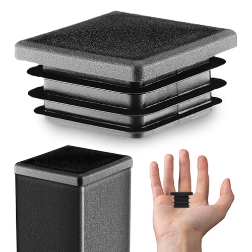 EMFA Lamellenstopfen 18x18 mm Schwarz – Kunststoff Vierkantstopfen für Vierkantrohre | Endkappen zur Rohrabdeckung - 10 Stück von EMFA