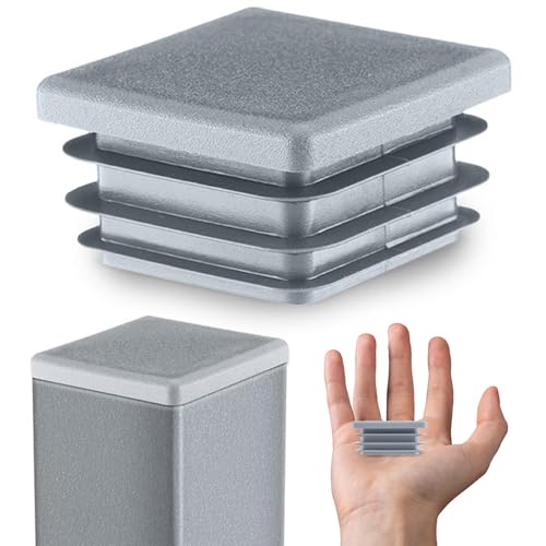 EMFA Lamellenstopfen für Vierkantrohr 40x40 mm Grau 5 Stück Rohrstopfen 40x40 Vierkantrohr Kunststoff vierkant 4x4 cm Stopfen Abdeckung Rohre Rohrabdeckung für Formrohr Endkappe von EMFA