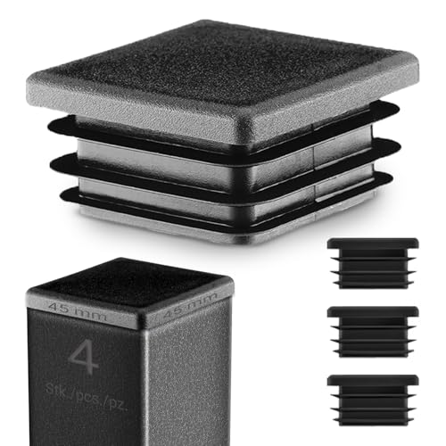 EMFA Lamellenstopfen 45x45 mm für Vierkantrohr – Schwarz Kunststoff Rohrstopfen 4,5x4,5 cm – Endkappen Abdeckung für Vierkantrohre - 4 Stück EMFA Lamellenstopfen 45x45 mm für Vierkantrohr – Schwarz Kunststoff Rohrstopfen 4,5x4,5 cm – Endkappen Abdeckung für Vierkantrohre - 4 Stück von EMFA