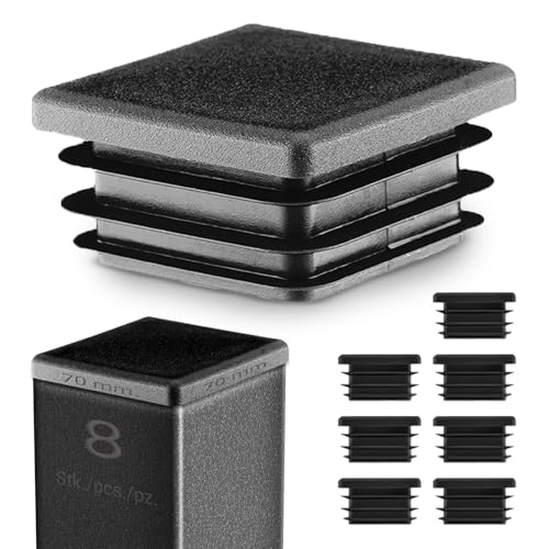 EMFA Lamellenstopfen 70x70 mm für Vierkantrohr – Schwarz Kunststoff Rohrstopfen 7x7 cm – Endkappen Abdeckung für Vierkantrohre - 8 Stück EMFA Lamellenstopfen 70x70 mm für Vierkantrohr – Schwarz Kunststoff Rohrstopfen 7x7 cm – Endkappen Abdeckung für Vierkantrohre - 8 Stück von EMFA