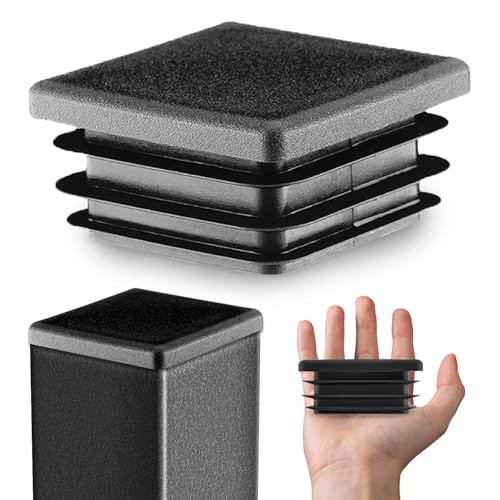 EMFA Lamellenstopfen für Vierkantrohr 80x80 mm Schwarz 50 Rohrstopfen 80x80 Vierkantrohr Kunststoff vierkant 8x8 cm Stopfen Abdeckung Rohre Rohrabdeckung für Formrohr Endkappe von EMFA