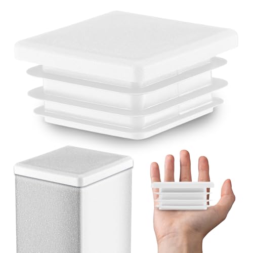 EMFA Lamellenstopfen für Vierkantrohr 90x90 mm Weiß 1 Stück Rohrstopfen 90x90 Vierkantrohr Kunststoff vierkant 9x9 cm Stopfen Abdeckung Rohre Rohrabdeckung für Formrohr Endkappe von EMFA