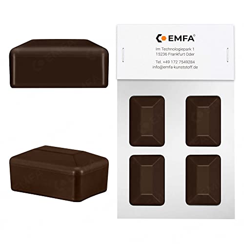 EMFA Zaunpfahlkappe rechteckig 80x40 mm Braun 4 Stück Pfostenkappen Kunststoff Abdeckkappen Zaunkappen von EMFA