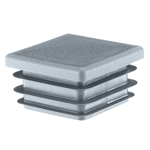 EMFA Lamellenstopfen für Vierkantrohr 12x12 mm Grau 5 Stück Rohrstopfen 12x12 Vierkantrohr Kunststoff vierkant 1,2x1,2 cm Stopfen Abdeckung Rohrabdeckung für Formrohr Endkappe von EMFA