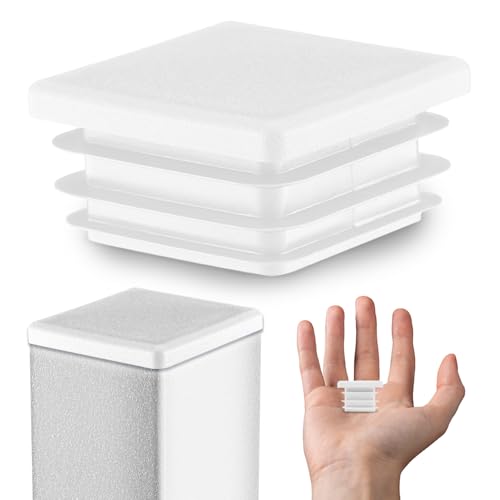 EMFA Lamellenstopfen 12x12 mm Weiß – Kunststoff Vierkantstopfen für Vierkantrohre | Endkappen zur Rohrabdeckung - 1 Stück von EMFA