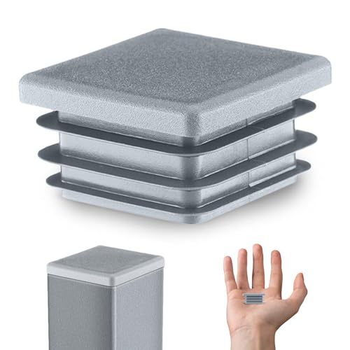 EMFA Lamellenstopfen für Vierkantrohr 20x20 mm Grau 10 Stück Rohrstopfen 20x20 Vierkantrohr Kunststoff vierkant 2x2 cm Stopfen Abdeckung Rohrabdeckung für Formrohr Endkappe von EMFA