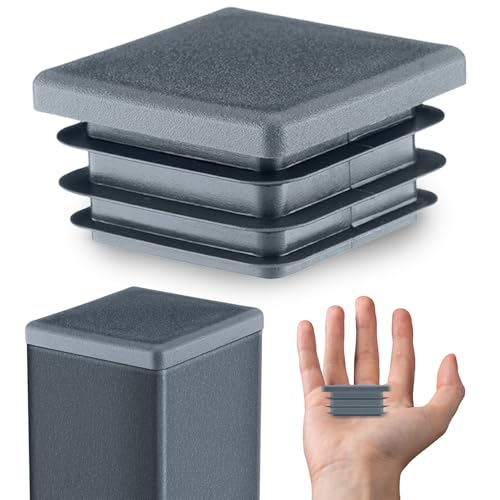 EMFA Lamellenstopfen für Vierkantrohr 30x30 mm Anthrazit 10 Stück Rohrstopfen 30x30 Vierkantrohr Kunststoff vierkant 3x3 cm Stopfen Abdeckung Rohrabdeckung für Formrohr Endkappe von EMFA