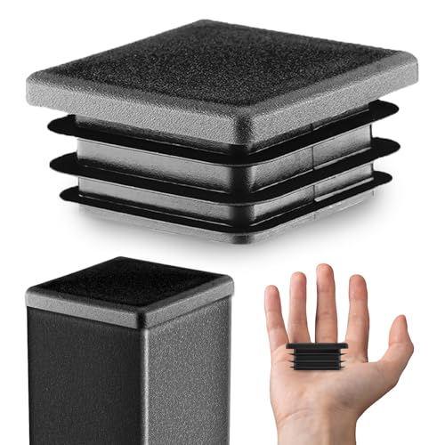EMFA Lamellenstopfen 35x35 mm Schwarz – Kunststoff Vierkantstopfen für Vierkantrohre | Endkappen zur Rohrabdeckung - 10 Stück von EMFA
