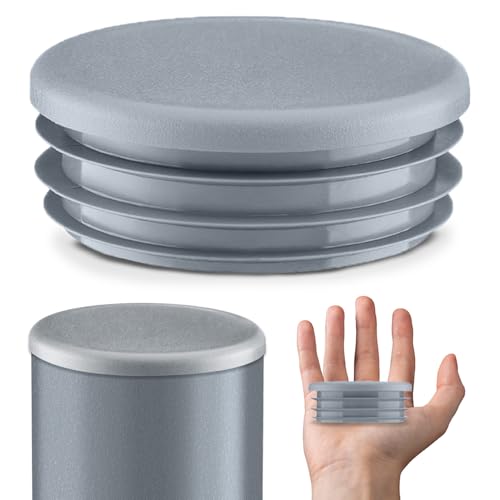 EMFA Lamellenstopfen rund 70 mm Grau – Kunststoffstopfen für Rundrohre und Stahlrohre | Endkappen zur Rohrabdeckung – 10 Stück von EMFA