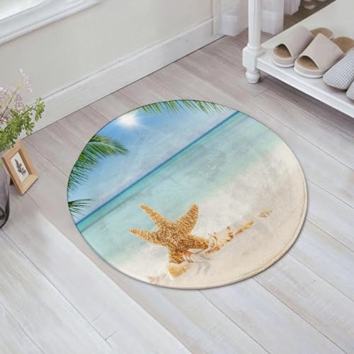 EMFSLA rutschfest Badezimmer Badeteppiche,Weich Hochflor Saugfähig Badvorleger Waschbar Flauschige Mikrofaser Badematte,Ozean, Grafik eines sommerlichen Sandstrandes mit majestätischen Seest,60x60 cm EMFSLA rutschfest Badezimmer Badeteppiche,Weich Hochflor Saugfähig Badvorleger Waschbar Flauschige Mikrofaser Badematte,Ozean, Grafik eines sommerlichen Sandstrandes mit majestätischen Seest,60x60 cm von EMFSLA