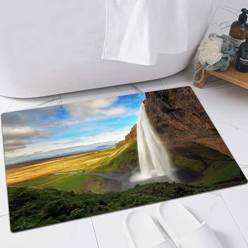 EMFSLA rutschfest Badezimmer Badeteppiche,Weich Hochflor Saugfähig Badvorleger Waschbar Flauschige Mikrofaser Badematte,Seljalandsfoss ist Einer der schönsten Wasserfälle Islands. Es liegt i,60x90 cm EMFSLA rutschfest Badezimmer Badeteppiche,Weich Hochflor Saugfähig Badvorleger Waschbar Flauschige Mikrofaser Badematte,Seljalandsfoss ist Einer der schönsten Wasserfälle Islands. Es liegt i,60x90 cm von EMFSLA