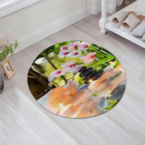 EMFSLA rutschfest Badezimmer Badeteppiche,Weich Hochflor Saugfähig Badvorleger Waschbar Flauschige Mikrofaser Badematte,Spa, Massage-Spa-Thema mit Kerzen, Orchideen und Steinen im japanische,60x60 cm EMFSLA rutschfest Badezimmer Badeteppiche,Weich Hochflor Saugfähig Badvorleger Waschbar Flauschige Mikrofaser Badematte,Spa, Massage-Spa-Thema mit Kerzen, Orchideen und Steinen im japanische,60x60 cm von EMFSLA