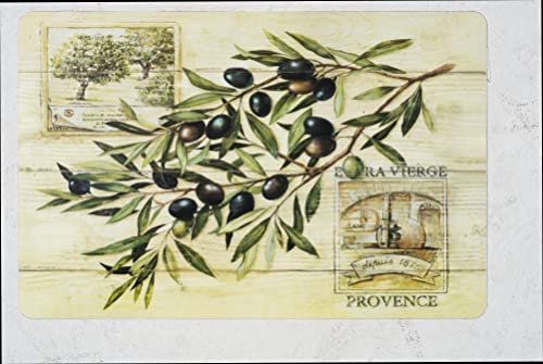 EMHELLE Tisch Sets, Tischwäsche, Esstisch, Modern, Klassisch, Edel, Elegant, Mehrfarbig, abwischbar, rutschhemmend (30 x 45 cm) (Olive) von EMHELLE