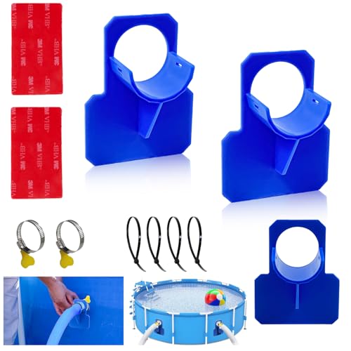 2 Stück Pool Schlauchhalter Knickschutz aus Kunststoff, Schwimmbad Rohrhalterung, Rohrhalter für Schwimmbecken, Geeignet für Schläuche kleiner als 38 mm Durchmesser(Blau)) von EMHTHME