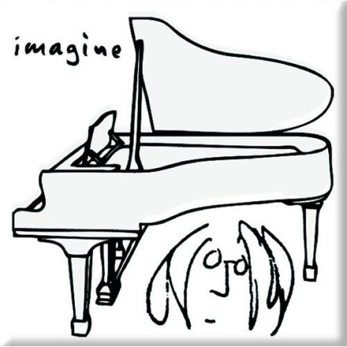 John Lennon Imagine (Black on White) Official Fridge Magnet von EMI