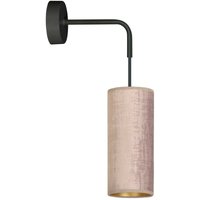 Emibig bente Schwarze Wandlampe mit Schirm mit rosa Stoffschirmen, 1x E14 von EMIBIG LIGHTING