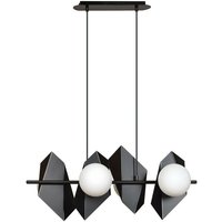 Emibig Lighting - Emibig drifton Schwarze Designer-Pendel-Deckenleuchte mit weißen Glasschirmen, 4x E14 von EMIBIG LIGHTING