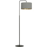 Emibig hilde Schwarze Stehlampe mit Schirm mit grauen Stoffschirmen, 1x E27 von EMIBIG LIGHTING