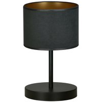 Emibig hilde Schwarze Tischlampe mit rundem Schirm mit schwarzen Stoffschirmen, 1x E27 von EMIBIG LIGHTING